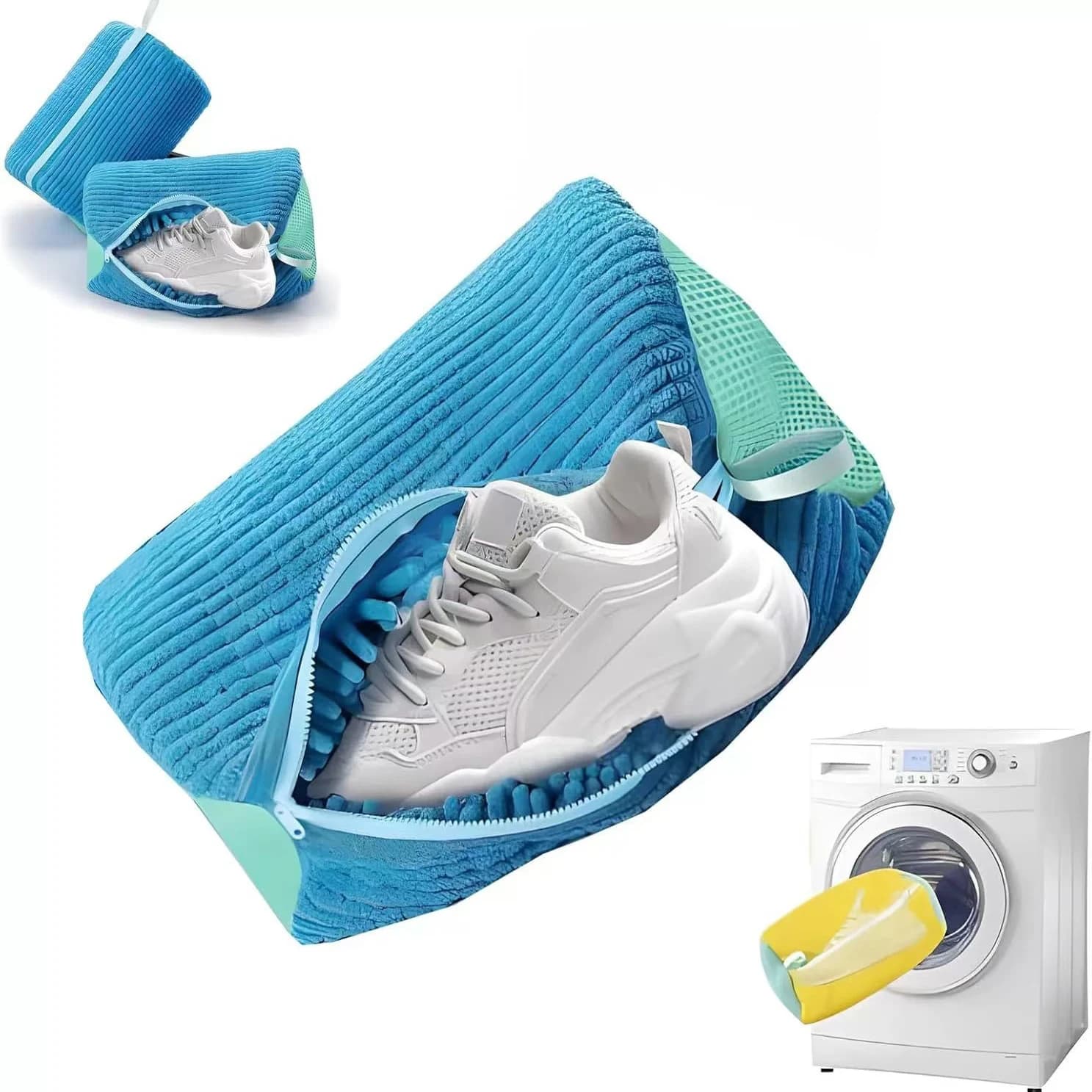 Bag for washing shoes Washing machine Bags for laundry Microfiber Closure Shoes Cleaning bag Washing machine Net shoes for laundry Fibres soft Sneaker