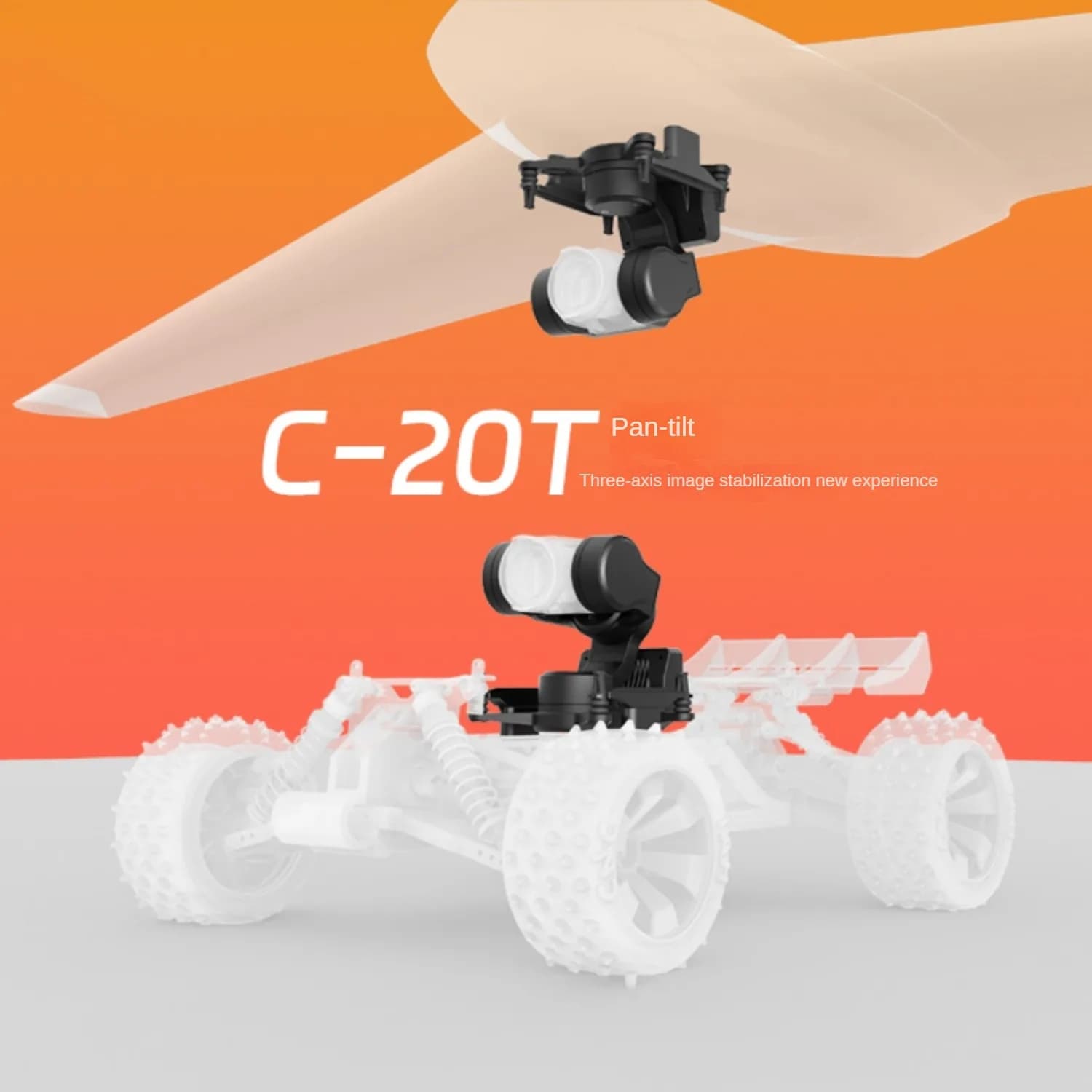 NCZOBOE C-20T Modulo Gimbal FPV a 3 Assi O4/O4 Pro con Head Tracking PTZ per DJI O4/O4 Pro RC FPV Auto Drone ad Ala Fissa