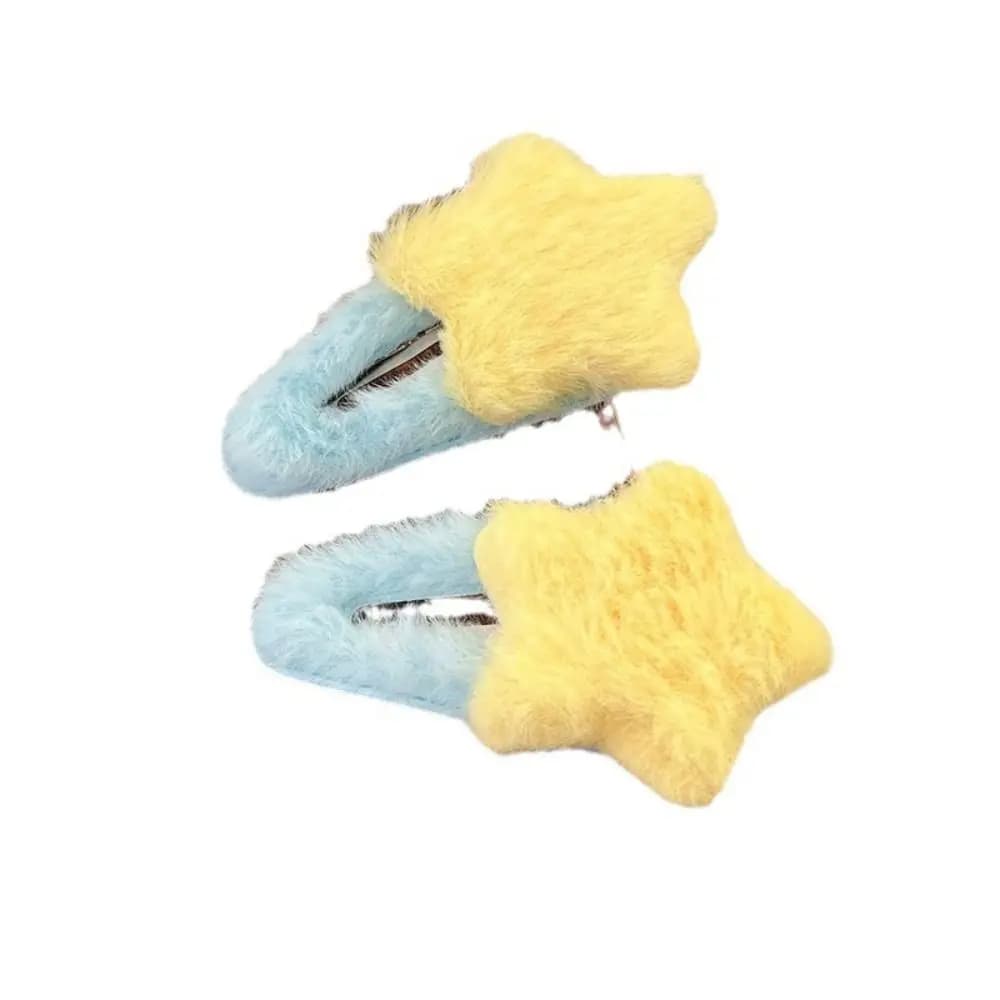 Cute Minimalist Style Star Hair Clip Ornament Headdress BB Hairpins Hair Accessories Sweet Fluffy Barrettes Daily