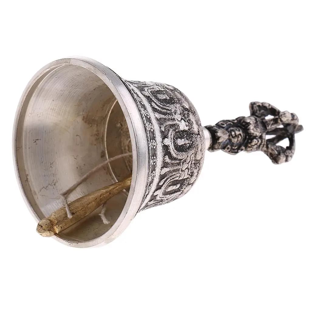 Nepal Style Tibetan Buddhism Bell with Dorje Copper Resonant Sound Meditation Aid for Altar Practice