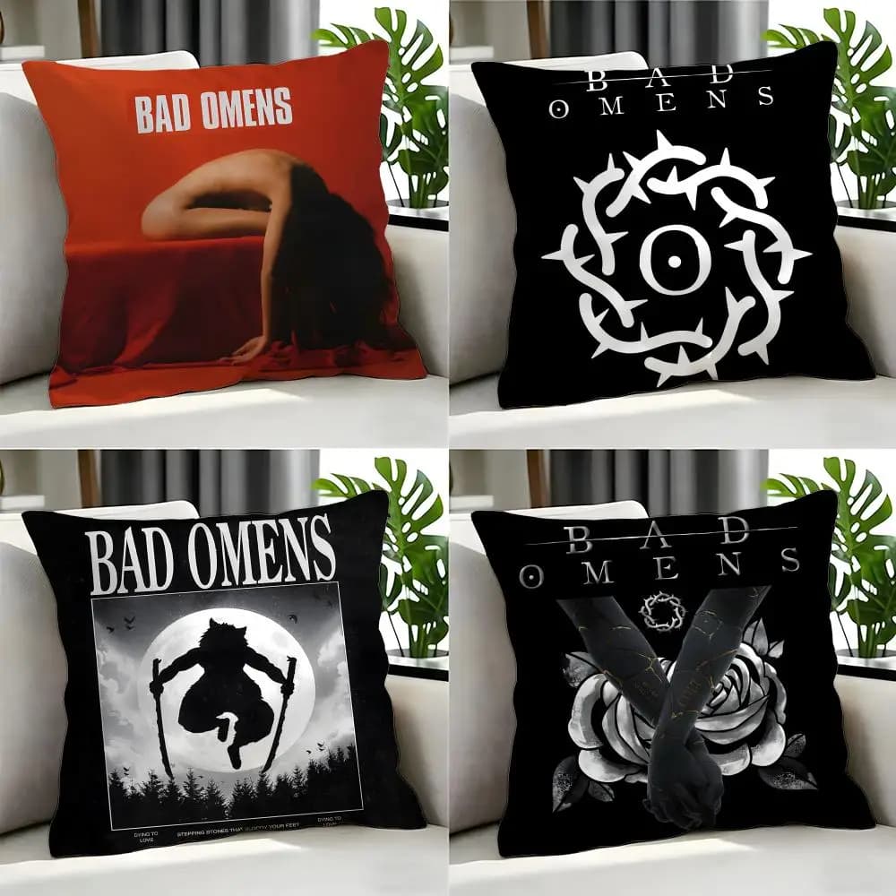 band Bad Omens Cushion Cover Cushion Cover Set 4Pcs 50x50 45x45 40x40 Pillowcase Decorative Sofa Home Decor