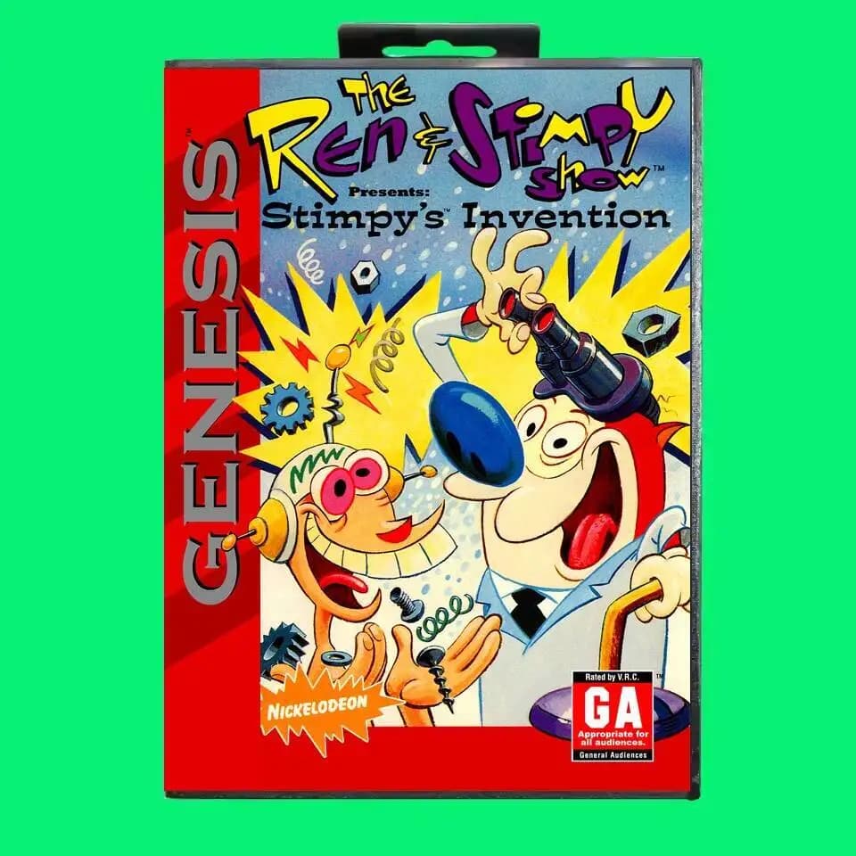 Ren & Stimpy Show Scheda di gioco MD a 16 bit con scatola americana per cartuccia console per videogiochi Sega Megadrive Genesis