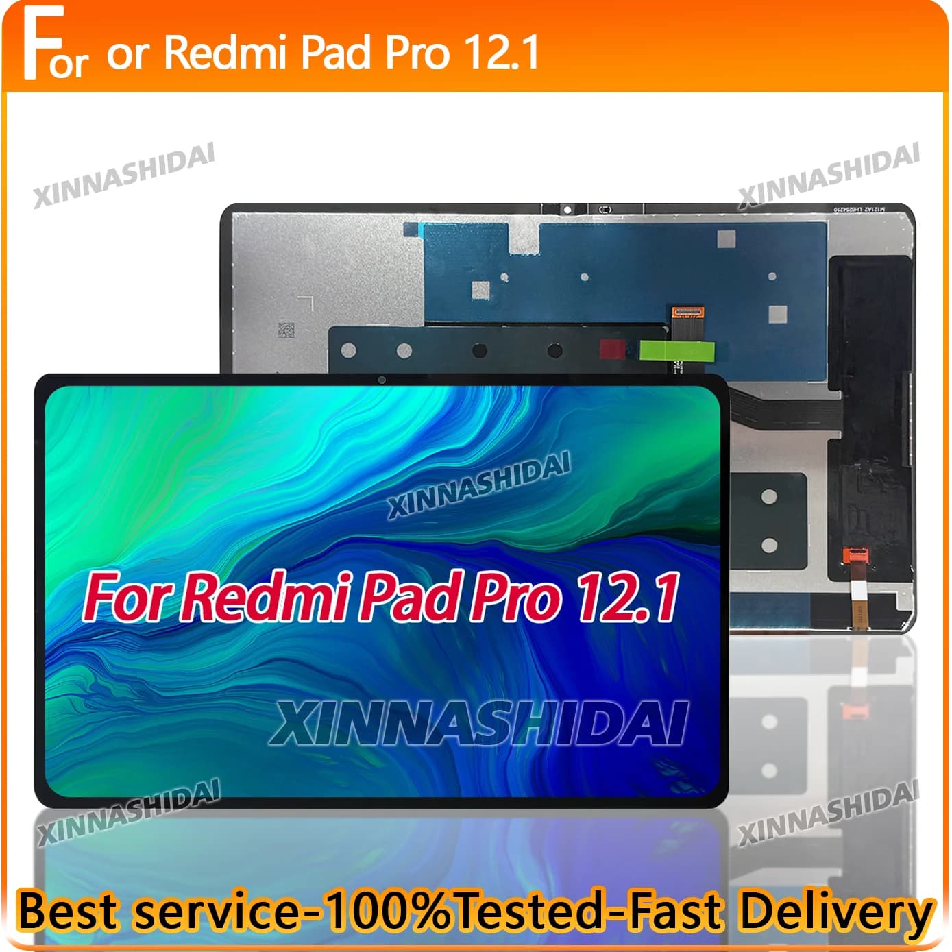 100% Tested 12.1 Inch '' For Xiaomi Redmi Pad Pro 12.1 2405CRPFDC LCD Display Screen Touch Digitizer Assembly Replacement Part