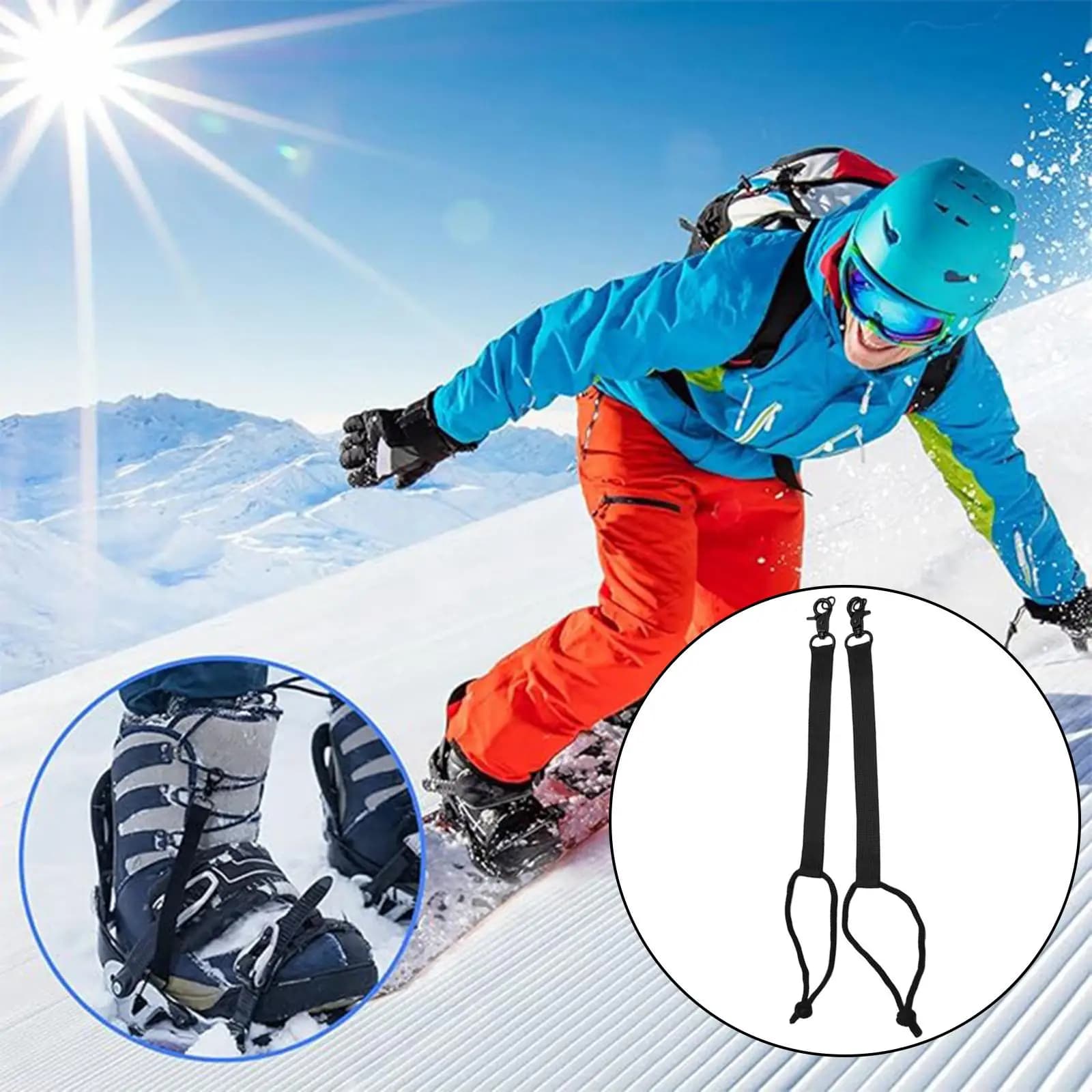 Lightweight Snowboard Leash Boot Connector Durable Wear Resistant Binding Straps for Downhill Ski Riders