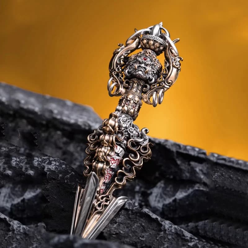 Portachiavi Creativo EDC Portatile da Esterno con Ornamento Vajra, Giocattolo Antistress Fidget Spinner