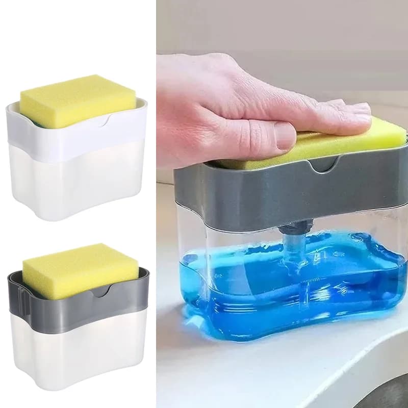 1pc Dischetto per piatti Dispenser Spugna Sfera Dispenser di sapone liquido Dispenser di pompa di sapone con staffa in spugna Pompa di sapone