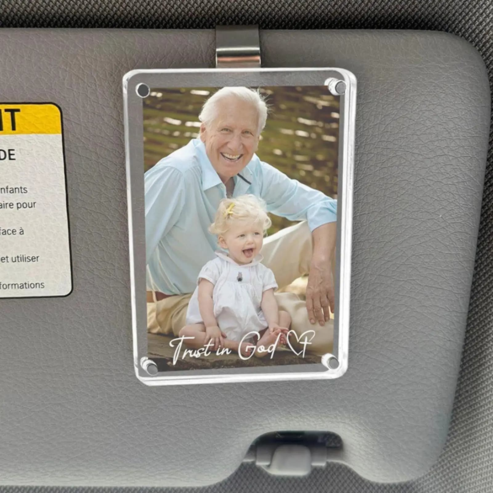 1 Pezzo Cornice Portafoto per Auto, Clip per Visiera Parasole, Decorazione Interna Auto, Organizzatore per Visiera Parasole, Regalo per Coppie
