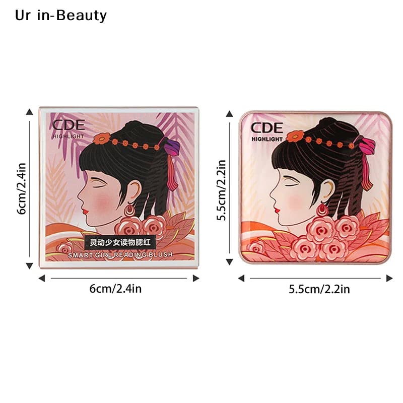 Palette Blush CDE Orange Goffrata, Polvere Shimmer a Lunga Durata, Illuminante per Guance e Occhi, Fard per Trucco e Cosmetici