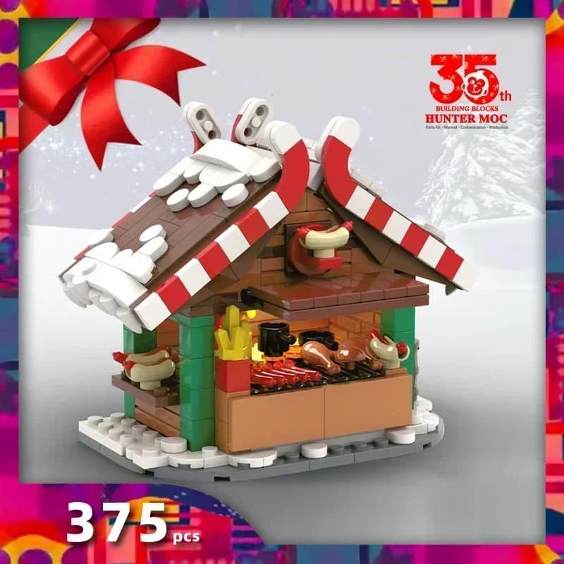2025 Treno di Natale Motor Brick House, regali di Babbo Natale e palle di neve Delizia blocchi di costruzione