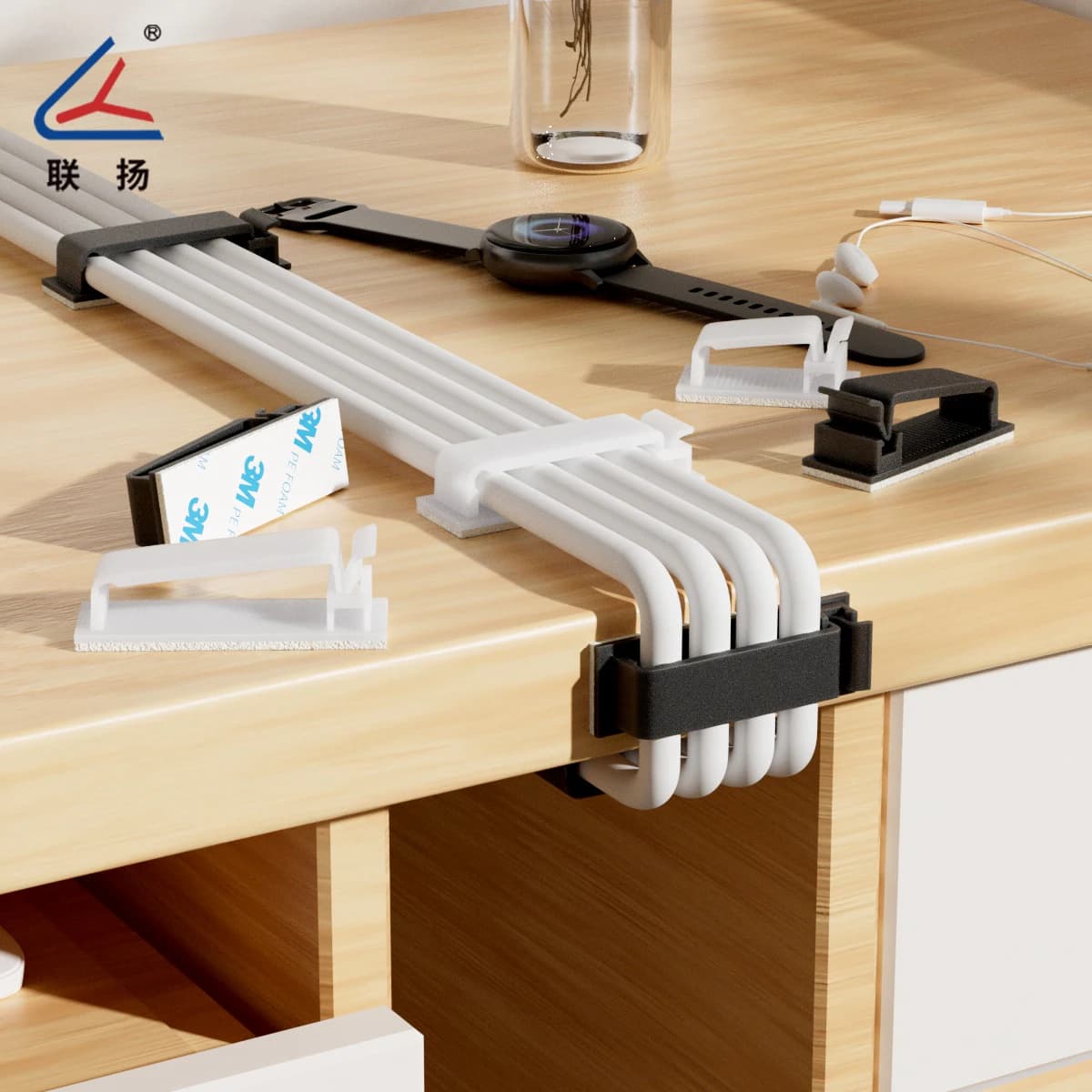 Organizzatore di clip per cavi autoadesivi – Morsetto per supporto cavo USB per auto, casa, gestione dei cavi da scrivania