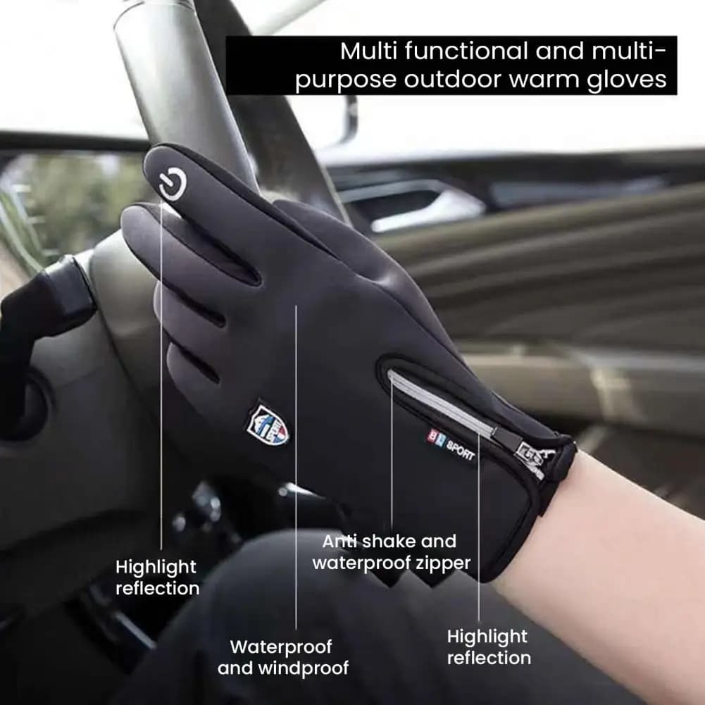 Touchscreen Winter Gloves Waterproof Thermal Gloves for Men Women Windproof Touch Screen Cycling Gloves Fleece Lined Non-slip