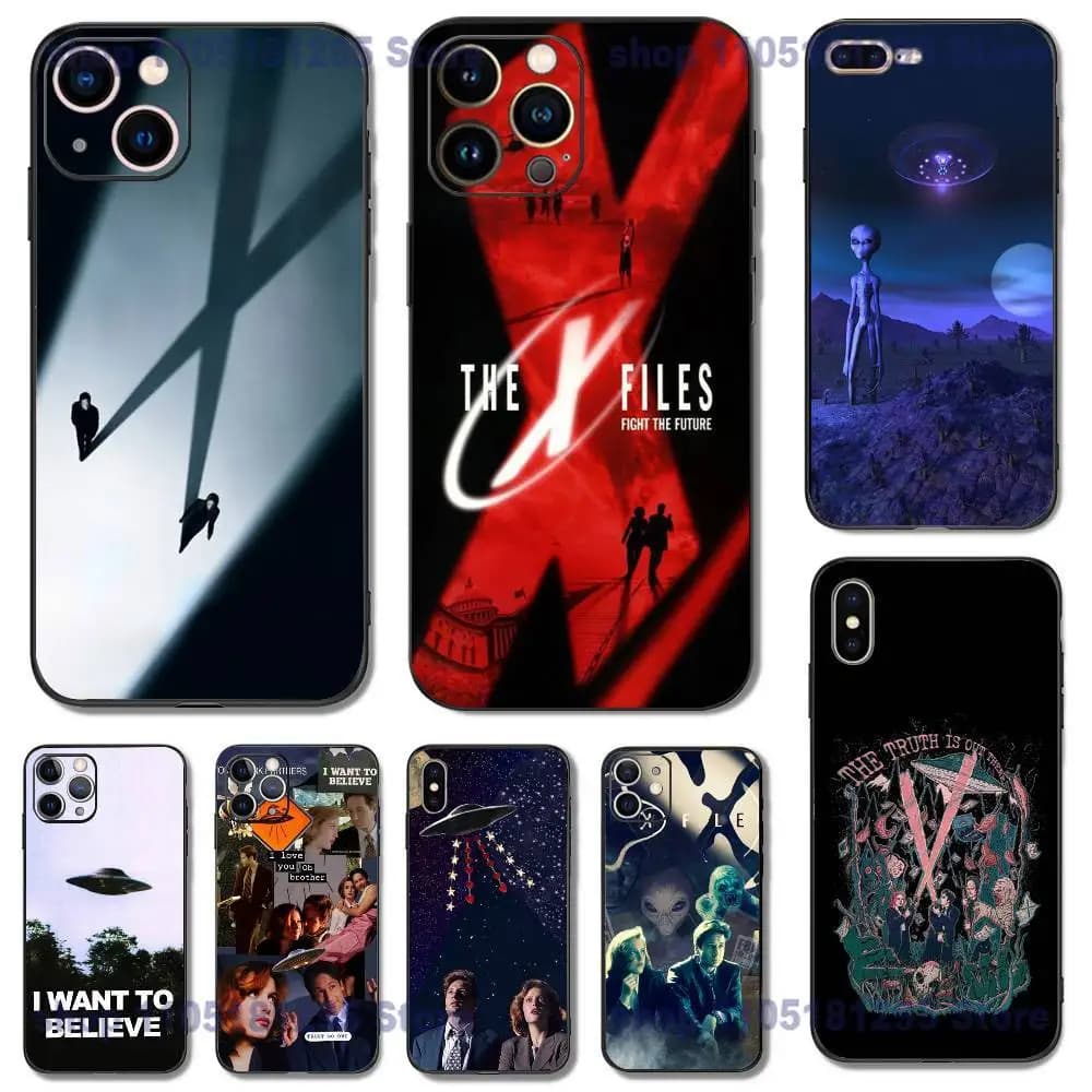 UFO TOP SECRET x-files Phone Case For iPhone 17,16,15,14,13,12,11,XR,Pro,XS,Max,XR,Plus,Mini Soft Silicone Black Shockproof