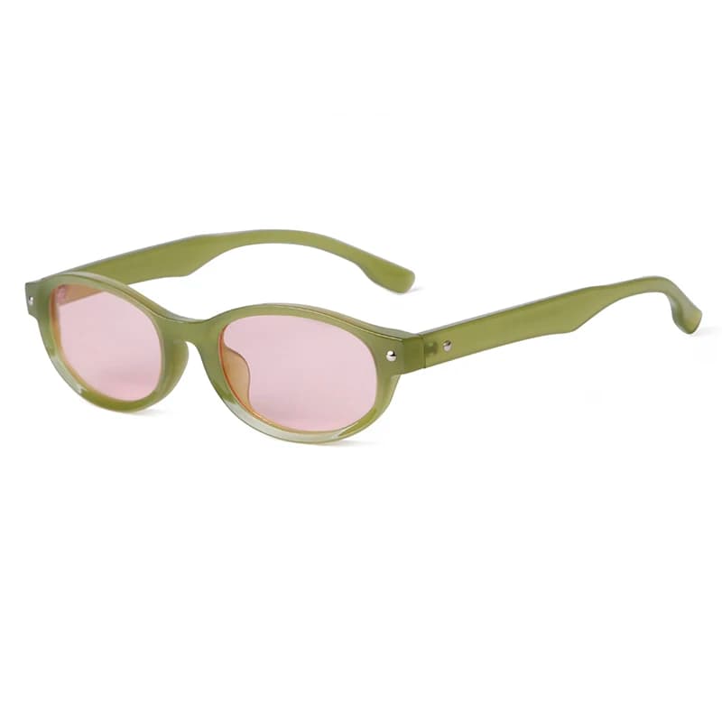 LAURINNY Moda Donna Occhiali da sole Cornice rettangolare Stretta Retro Cat Eye Verde Shades Uomo Occhiali da sole Donna UV400 Gafas De Sol