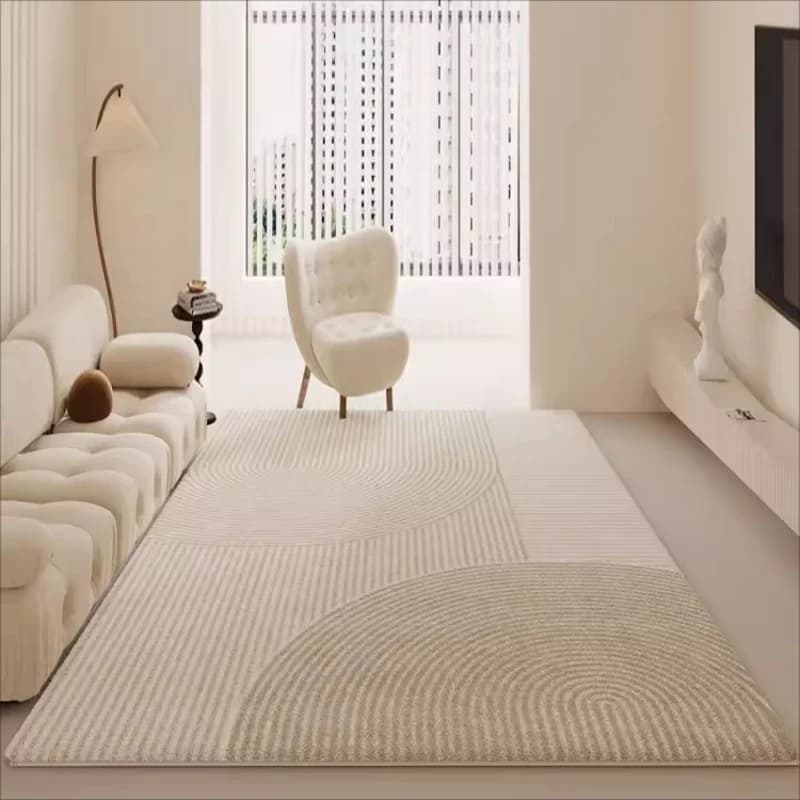 VIKAMA Tappeto in flanella stile crema di lusso leggero Soggiorno Divano Ufficio Camera da letto Materasso da pavimento Tappeto da comodino Decorazione della casa