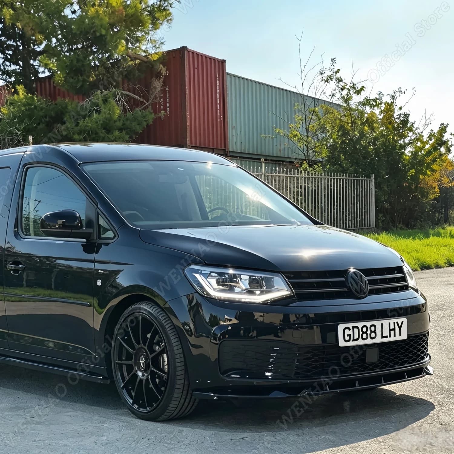 Per Volkswagen VW Caddy MK4 2020+ Spoiler Anteriore per Paraurti, Diffusore in ABS Nero Lucido, Kit di Styling per Carrozzeria