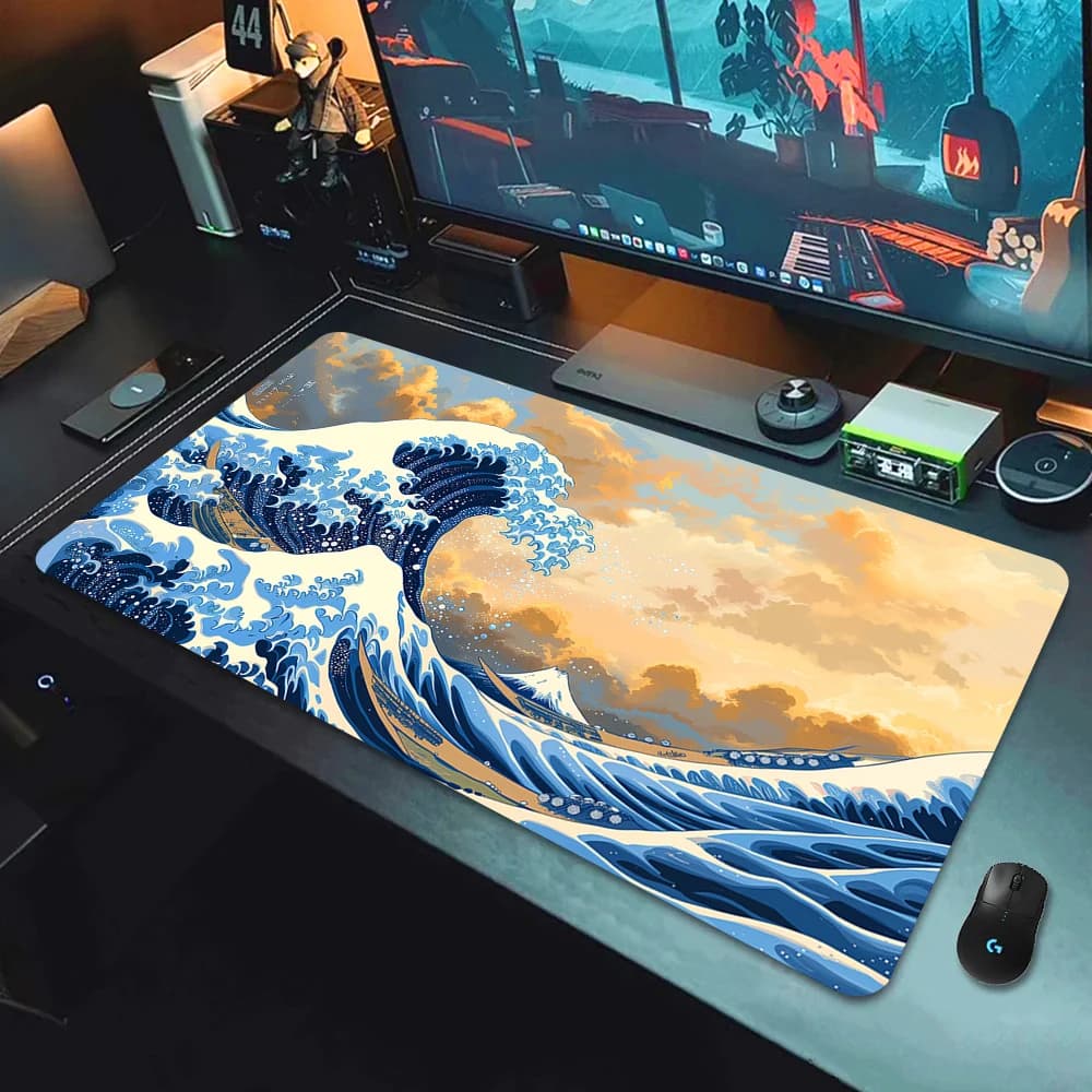 Deskmat Japan Great Waves Tappetino per mouse grande Accessori da scrivania Anime Tappetino per mouse Tappetino da scrivania per gamer Tappetini da gioco Tappetini da ufficio per gaming