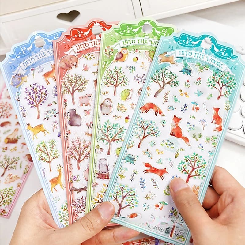 3 pezzi/6 pezzi animali della foresta ricci cervi adesivi scrapbooking ufficiale fai da te adesivo giapponese decorazioni di cancelleria regalo estetico