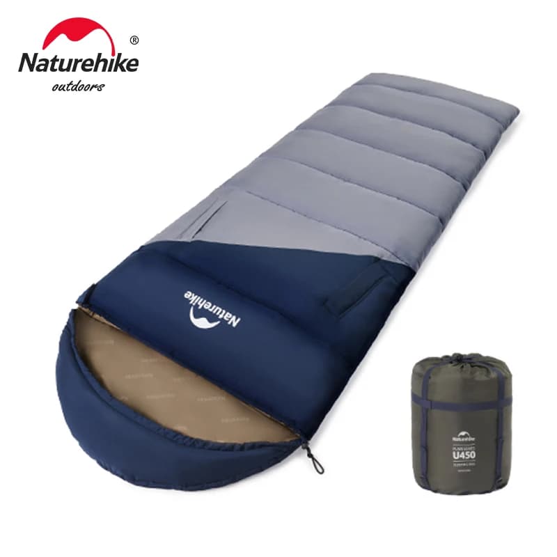 Naturehike Sunny PL02 Sleeping bag Envelope with hood Reach the hand for adults Outdoor camping fur bags Double-use laptop