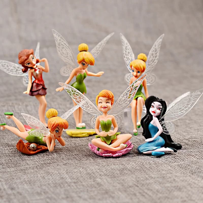6 pz/set Anime Tinkerbell Fiabe Ragazze Tinker Bell Action PVC Figure Giocattoli