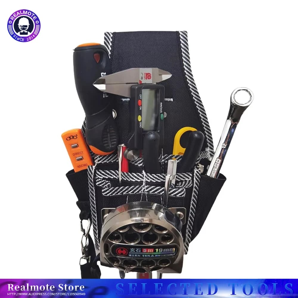 9 In 1 High Quality Tool Bag Waist Pack Belt Utility Kit Holder 600D Nylon Fabric Toolkit Electrician Waist Pocket Pouch Bag Wea
