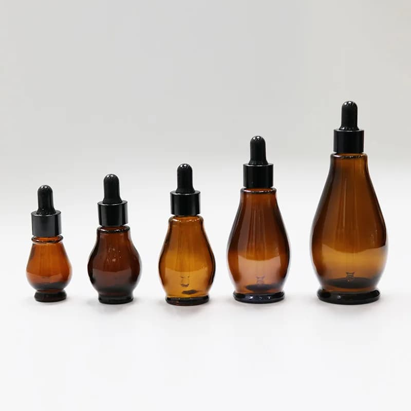 Flacone contagocce vuoto olio essenziale di ambra vetro aromaterapia liquido marrone 10-100ml goccia per flaconi per Pipette da massaggio riutilizzabili