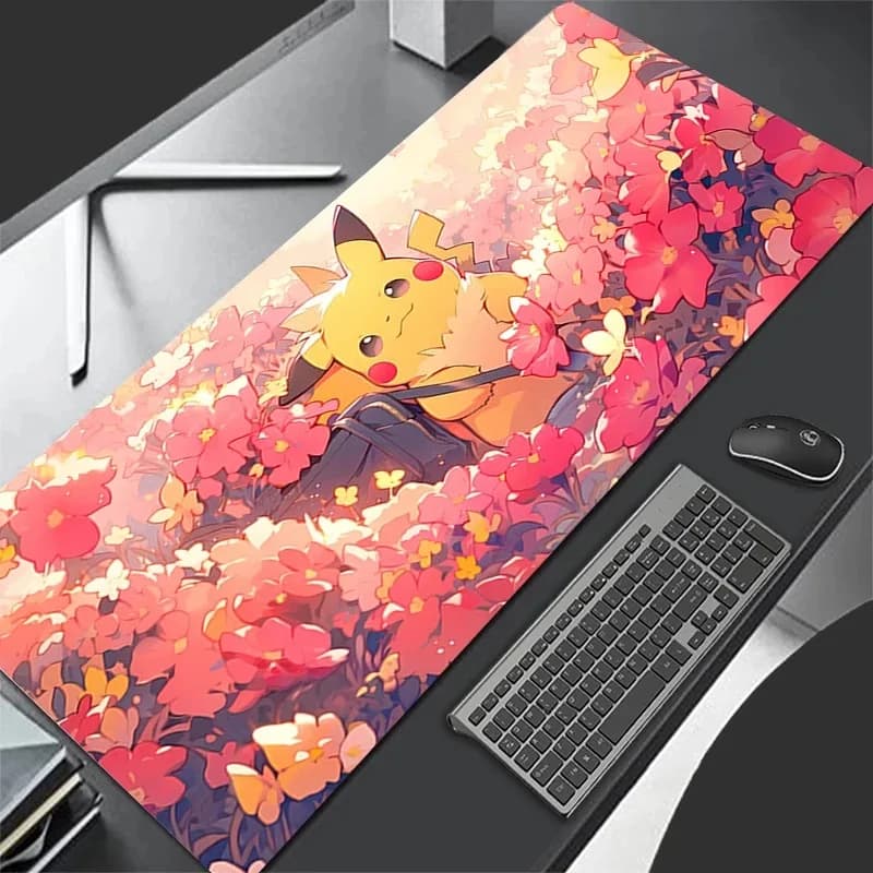 Mouse 900x400 Carpet, Gaming Carpet, Anime Keyboard Mats, Mouse Pokemon Pikachu Kawaii Mouse Mat, Laptop Carpet and Desk