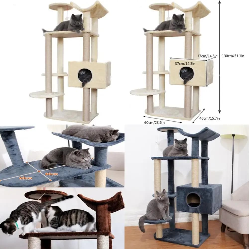 Grande torre per gatti in legno multilivello: robusti mobili da arrampicata per gatti di grandi dimensioni