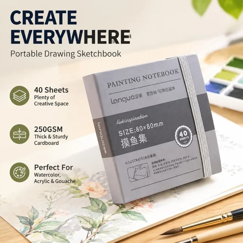 Tearable Drawing Sketchbook Portable Hand Painting Notebook Compatible with Marker Journal Pens Professional Doodle Draft Pad