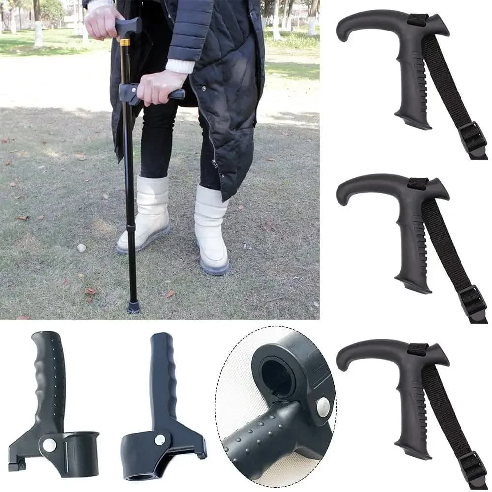 Trekking rod handle climbing tool for hiking attack for head monopiede walking stick converter for rod handle adapter for single-foot handle