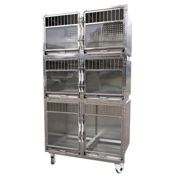LIZE PET Gabbia Mobile per Gatti e Cani, Espositore in Acciaio Inossidabile per Animali, Trasportino in Legno per Esposizioni di Animali, Negozio di Animali