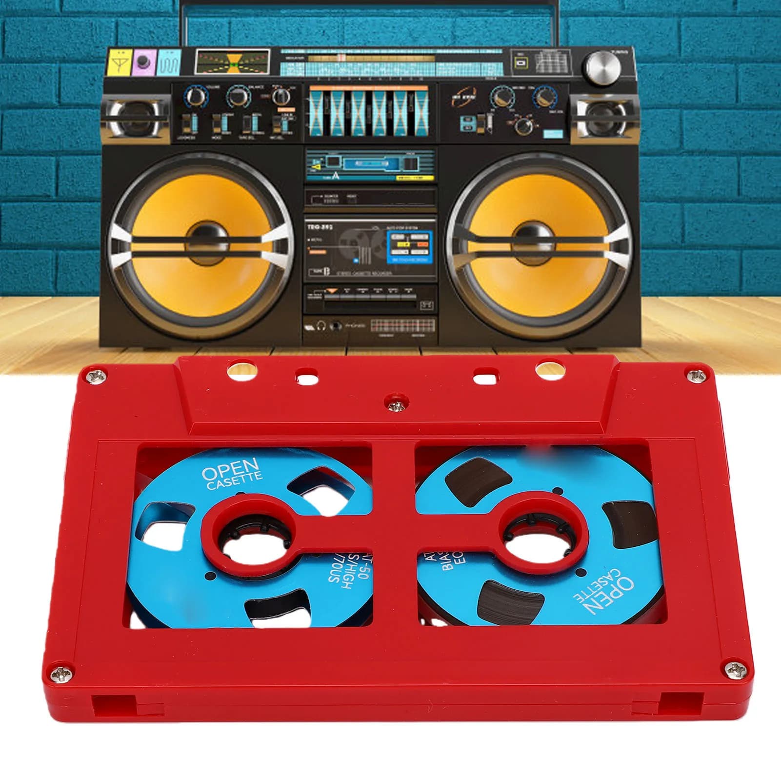 Cassetta audio a bobina aperta in metallo a doppia faccia, piccola, vuota, da 50 minuti, per registrazione audio, per lettore