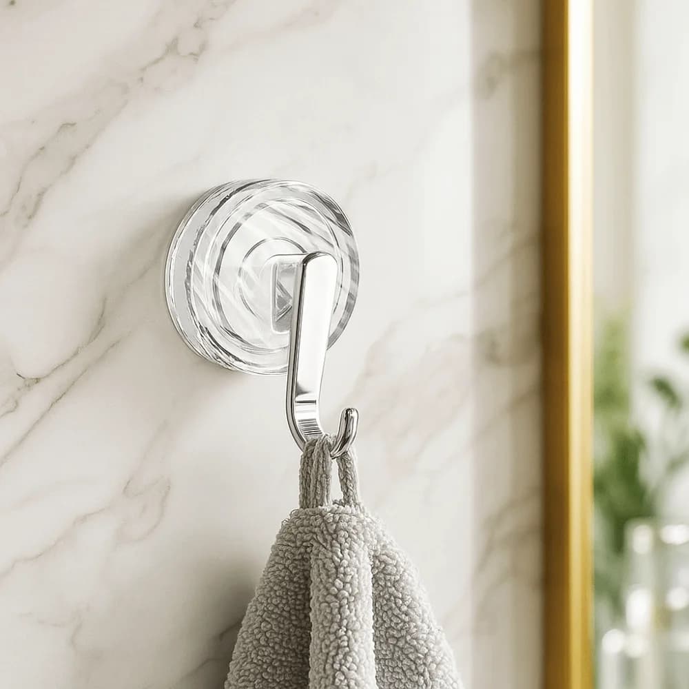 Set di 3 Ganci a Ventosa Impermeabili e Resistenti, Rimovibili, Senza Foratura, per Bagno, Ganci in Plastica Robusti per Chiavi e Borse, per Dormitorio