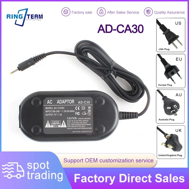AD-CA30 AC Power Adapter Continuous Recording Camcorder Charger Replacement Compatible with Canon CA30 Original Unit
