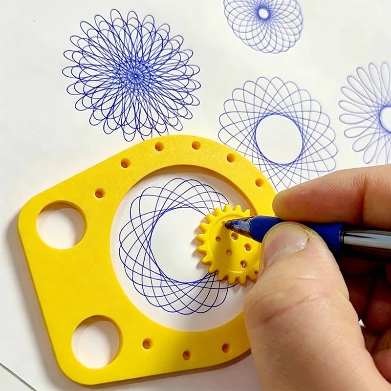Geometry Spirograph Drawing Stencils Set Painting Template Art Crafts Creative Kids Educational Toy Variety Of Flowers Ruler