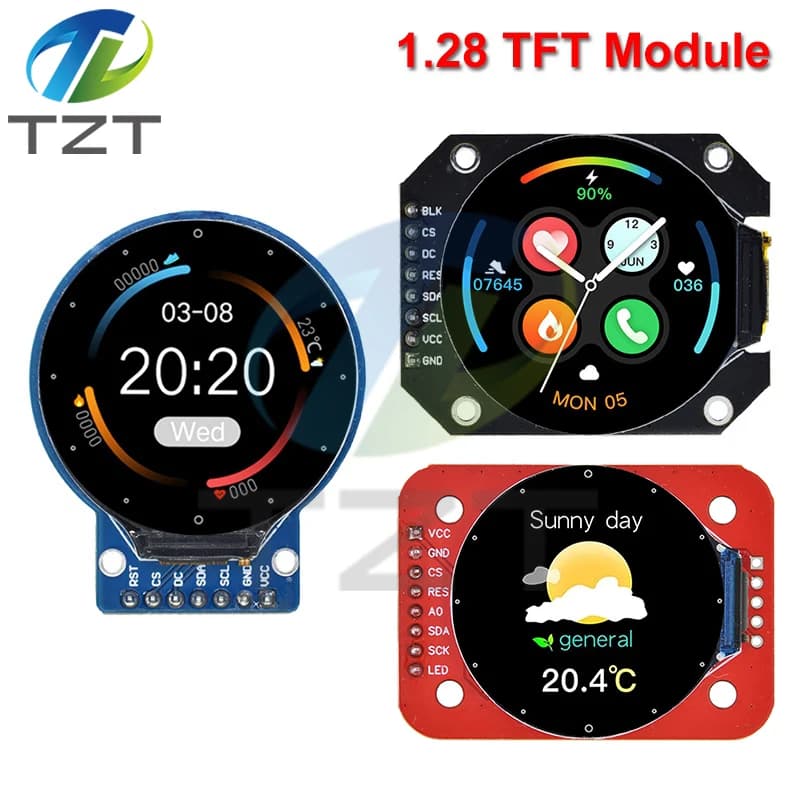 1/3 pz Display TFT Modulo Display LCD TFT da 1.28 Pollici Rotondo RGB 240*240 GC9A01 Driver 4 Fili Interfaccia SPI 240x240 PCB Per Arduino