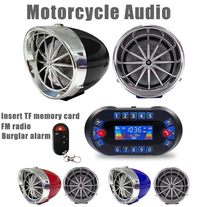 MT730 Moto Altoparlante Bluetooth Amplificatore Uscita 2.1A Lettore musicale MP3 USB Radio FM Altoparlante stereo Sirena antifurto