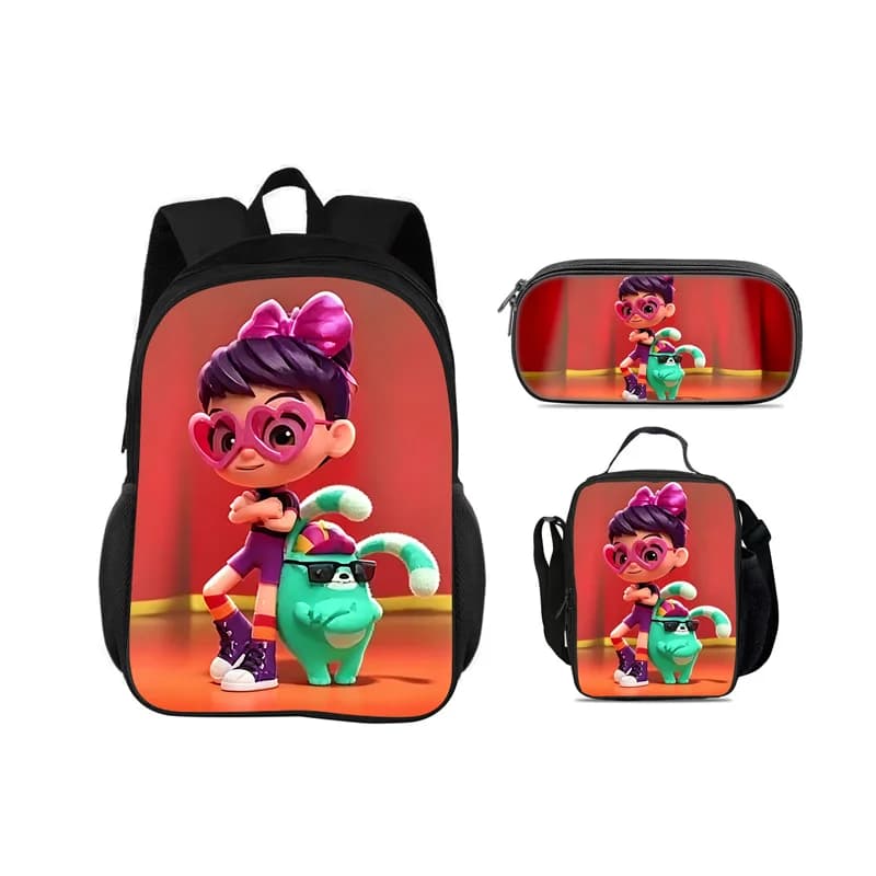 Abby Hatcher backpack, pencil case, ice pack, 3Pcs Set, new cartoon print, best birthday gift for boys and girls going to school
