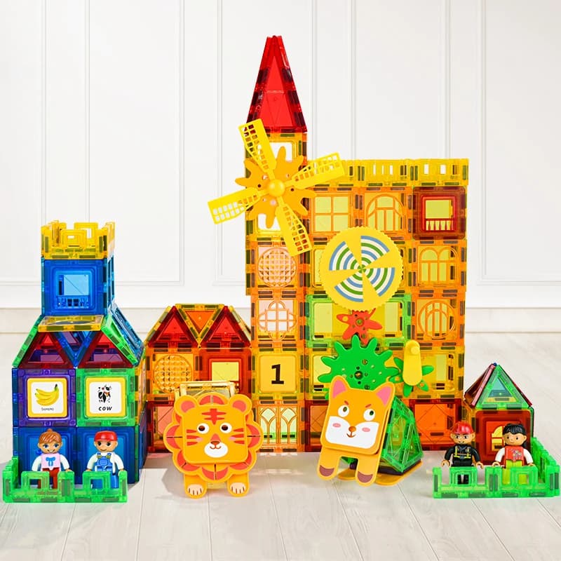Factory plastic magnetic building block 3 year old children magnet toy + magnetic tile