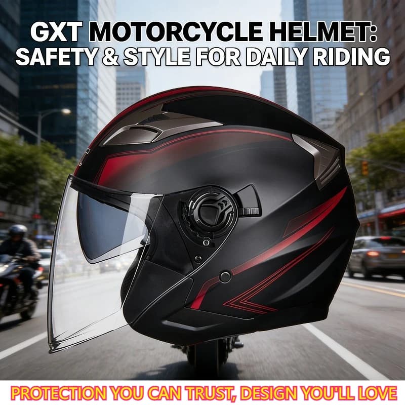 GXT Motorcycle Helmet Integral with Double visor, Universal for All Seasons, for Men and Women, Electric Bike Safety Helmet