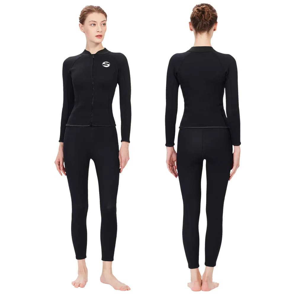 Women's 3mm Neoprene Split Wetsuit Top Pants Warm Jacket Leggings Ladies Wading Snorkeling Swimming Surfing Water Sports Wear