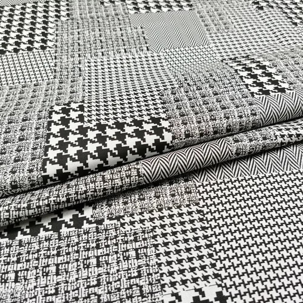 Brand Houndstooth Puzzle Jacquard Apparel Fabric Spring Autumn Trench Coat Set Brocade Dress Cloth Per Meter