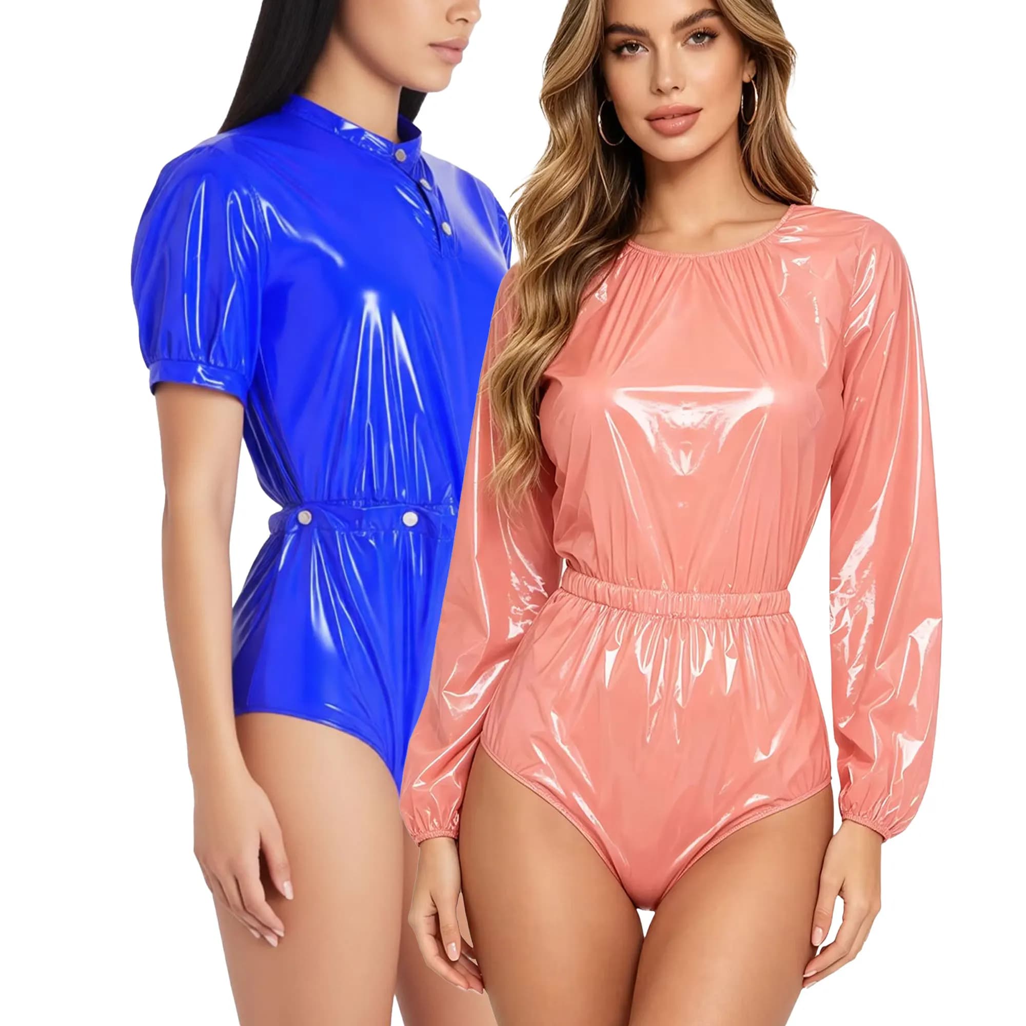 Womens Mens Leak-proof Diaper Cover Jumpsuit Long Sleeve Tear-away Bodysuit Waterproof Nursing Special Needs Reusable Diaper