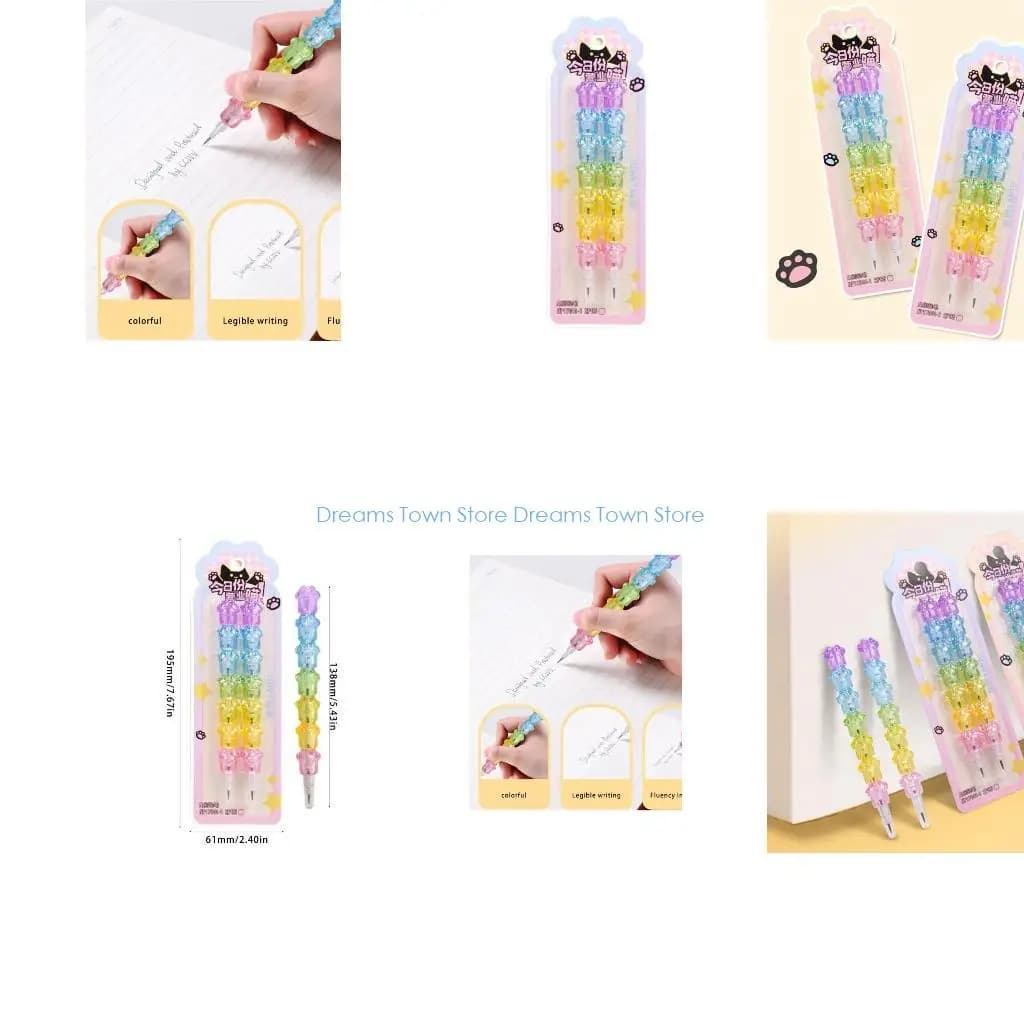 HX6A Pack Of 2 Cartoon Building Blocks Pencils Stacking Drawing Pencils For Kid Student Drawing Back to School Supplies