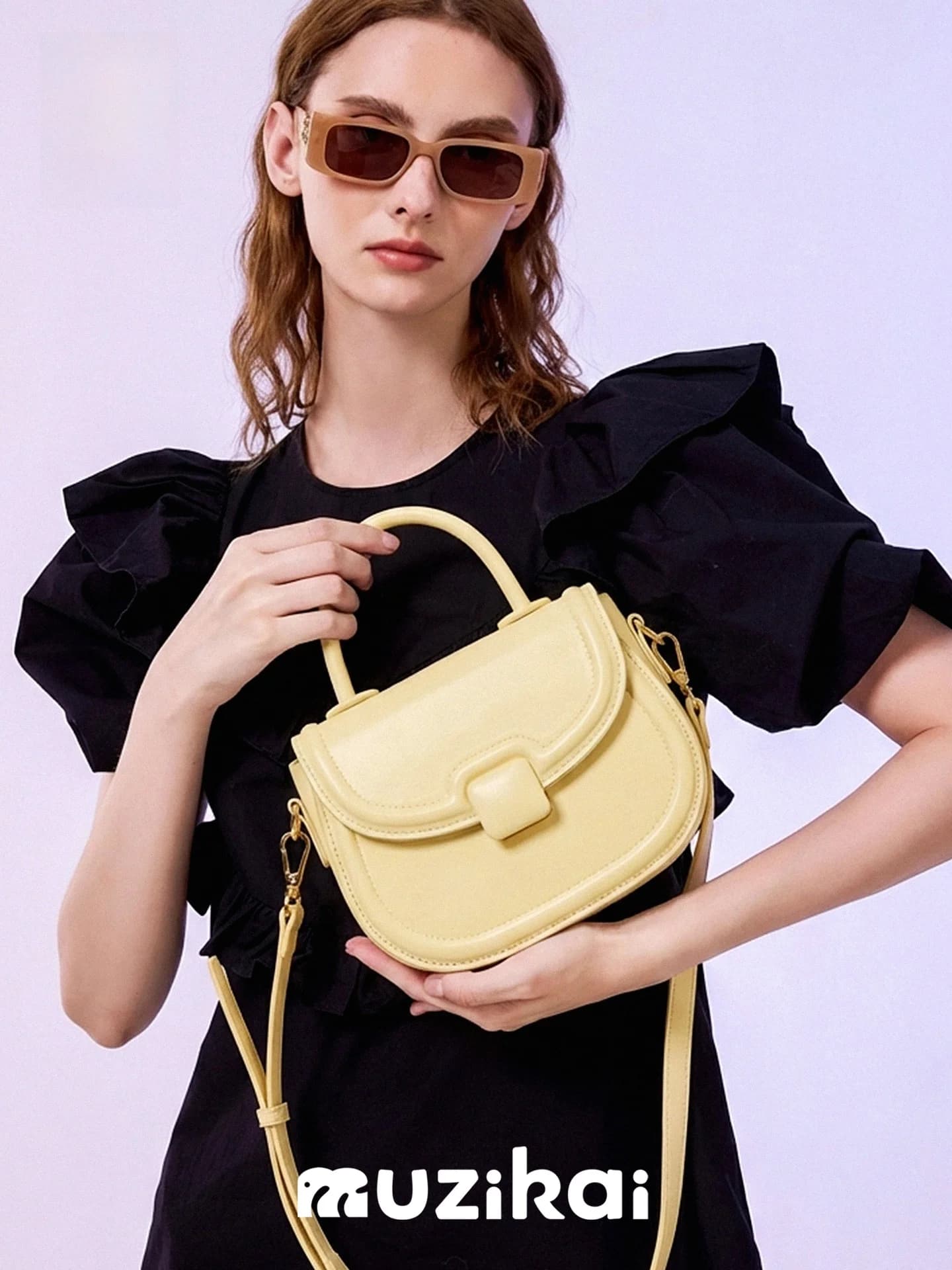 MuziKai Fashionable Versatile Women's Handbag Shoulder Crossbody Bag Soft PU Leather Magnetic Buckle Closure Casual Style