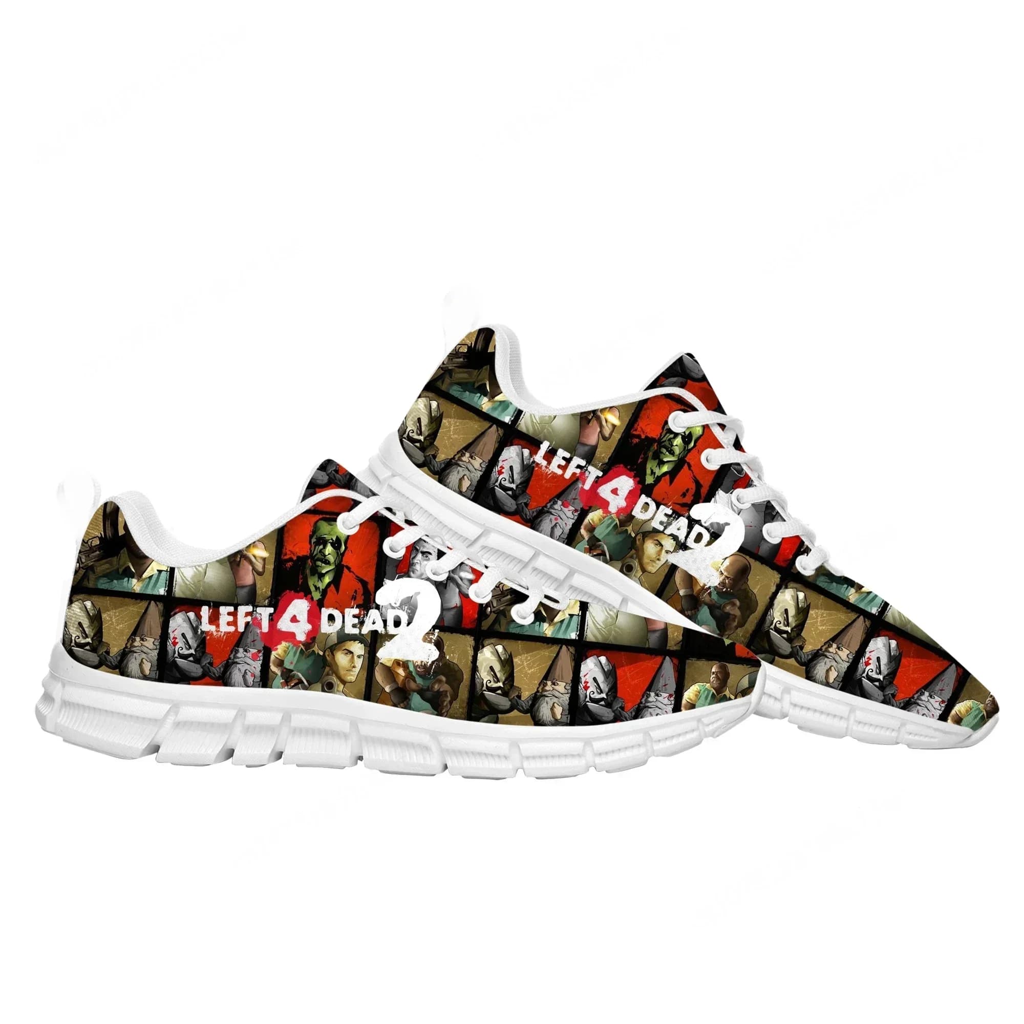 Scarpe sportive personalizzate Left 4 Dead 2, sneakers da uomo e da donna con design a tema cartone animato, scarpe su misura per coppie.