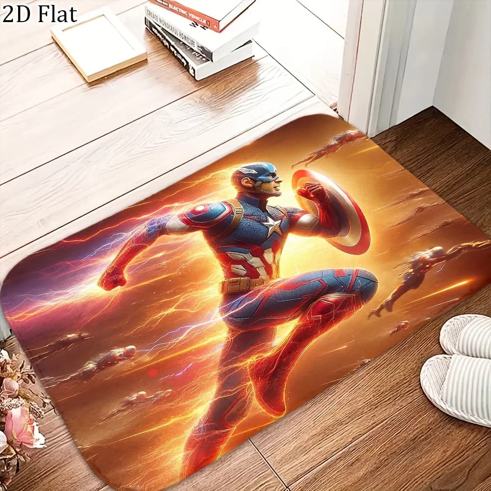 1pc Flannel Rug, Marvel Superheroes Bathroom Mat, Multiple Sizes, Multi-functional for Daily Use, Suitable for Bathroom, Entra
