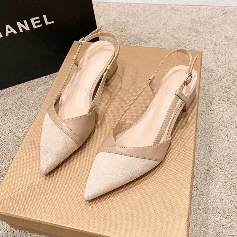 Women's shoes with big heel Summer women's shoes with pointed tip Signed Slippers 2025 New party pumps Walking Femme Zapatos Corporate presentations games