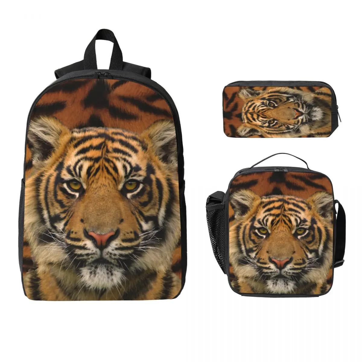 Zaino per bambini con stampa animalier esotico tigre, portapranzo, borse per penne, per ragazzi e ragazze, zaini, borsa da scuola, set di zaini