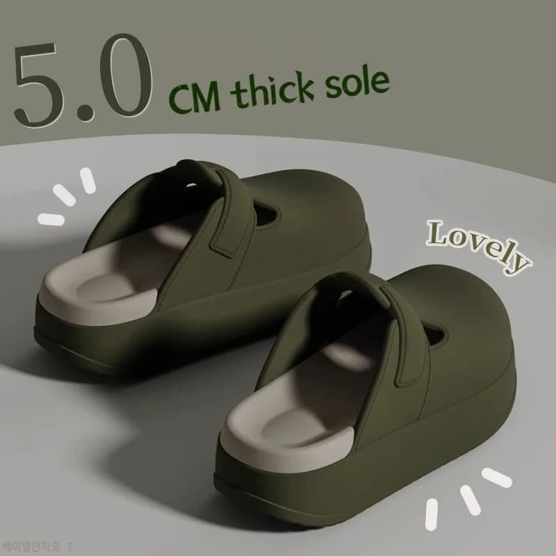 Sandali con suola spessa in EVA da 5,0 cm, effetto camminare sulla nuca di un cammello, per l'estate, da donna, per interni, per aumentare l'altezza, per il tempo libero.