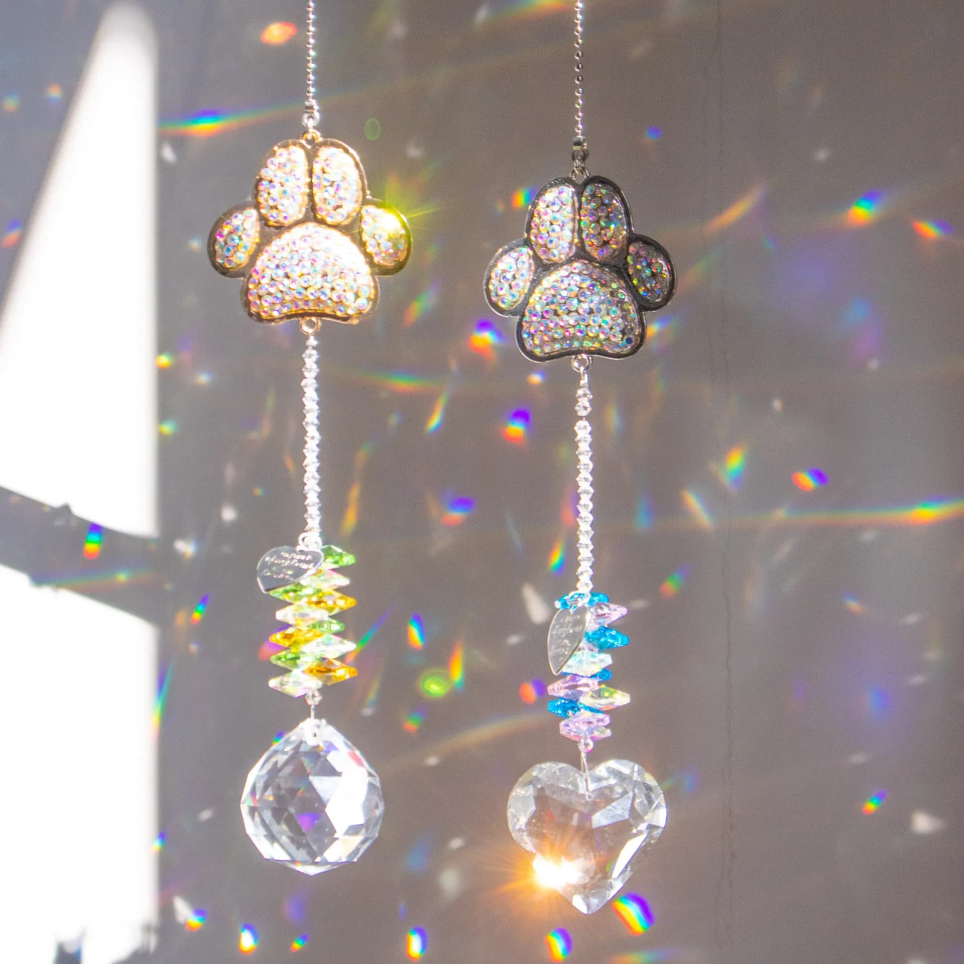 Cat Claw Crystal Sun Catcher Pet Memorial Dream Rainbow Window Decorations Passing Crystal Prism Household Hanging Decorations